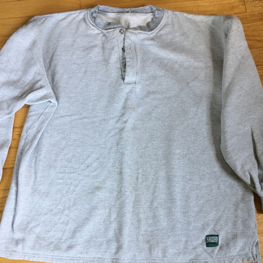 Gray Henley Style Sweatshirt